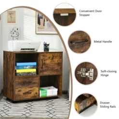 Tangkula Mobile File Cabinet With 2 Drawers Lateral Printer Stand With Shelves Storage -Tangkula Shop GUEST b730d488 e497 42eb bdbf 4fb985f2c269