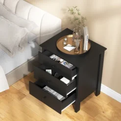 Tangkula 3-Drawer Modern Nightstand Bedside Table Wooden End Table White/Black 12 Tangkula 3-Drawer Modern Nightstand Bedside Table Wooden End Table White/Black -Tangkula Shop GUEST b7835864 3147 412a b7ad 4c95523bc6ba 1