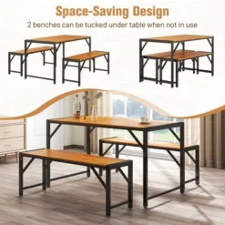 Tangkula 3 PCS Patio Dining Set For 6 People 53" Acacia Wood Picnic Table & 2 Benches 14 Tangkula 3 PCS Patio Dining Set For 6 People 53" Acacia Wood Picnic Table & 2 Benches -Tangkula Shop GUEST b7a7a30e 2772 4e86 8bf2 d924e24349b7