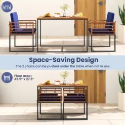 Tangkula 3 Piece Outdoor Dining Set 2 Acacia Wood Armchairs W/ 43.5 Inch Dining Table -Tangkula Shop GUEST b7bf1f26 0eb2 4054 8f51 474268721250