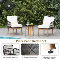Tangkula 3-Piece Patio Rattan Bistro Set with Acacia Wood Frame 15 Tangkula 3-Piece Patio Rattan Bistro Set with Acacia Wood Frame -Tangkula Shop GUEST b7e5abda b97b 4282 8bea 9e33db9b8e20