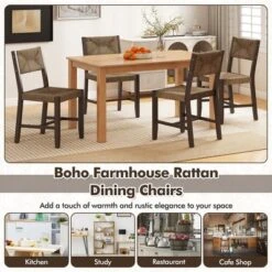 Tangkula Wooden Dining Chair Set Of 2 W/ Natural Weave Seagrass Rattan Backrest & Seat 10 Tangkula Wooden Dining Chair Set Of 2 W/ Natural Weave Seagrass Rattan Backrest & Seat -Tangkula Shop GUEST b8100be0 7bdc 4f17 b4cb 9092727af22c