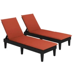 Tangkula 2-Piece Patio Lounge Chair Recliner Set with Adjustable Backrest & Cushions -Tangkula Shop GUEST b87d2c70 790a 4a8e 919a c2cbe0502b42