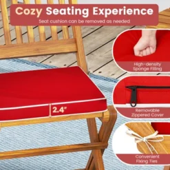 Tangkula Patio Folding Chair Set Of 2 Portable Acacia Wood Dining Chairs With High Back & Seat Cushions Beige/Navy/Red 12 Tangkula Patio Folding Chair Set Of 2 Portable Acacia Wood Dining Chairs With High Back & Seat Cushions Beige/Navy/Red -Tangkula Shop GUEST b91163a3 7ed7 4662 ac56 65ccb44f8d17