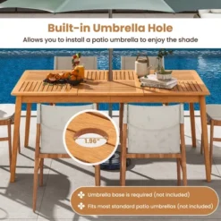 Tangkula 67” Outdoor Acacia Wood Dining Table - 6-Person Rectangular Patio Table with Umbrella Hole 15 Tangkula 67” Outdoor Acacia Wood Dining Table - 6-Person Rectangular Patio Table with Umbrella Hole -Tangkula Shop GUEST b980a2aa 4c86 4b3a 90f6 835f6c4502c1