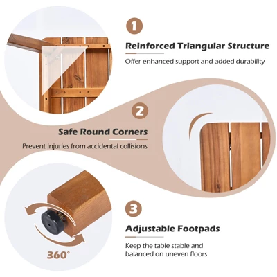 Tangkula 5-Piece Patio Dining Set - Solid Acacia Wood & Rattan Chairs with Cushions 7 Tangkula 5-Piece Patio Dining Set - Solid Acacia Wood & Rattan Chairs with Cushions - Image 7