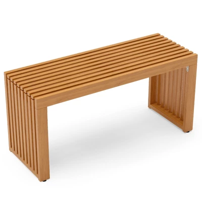Tangkula 2 PCS 36 Inch Patio Bench All-Slat Acacia Wood Loveseat For 2 People 800 Lbs Capacity 9 Tangkula 2 PCS 36 Inch Patio Bench All-Slat Acacia Wood Loveseat For 2 People 800 Lbs Capacity - Image 9