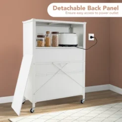 Tangkula 4-Tier Kitchen Bakers Rack Microwave Stand W/ Flip Doors Universal Wheels White 15 Tangkula 4-Tier Kitchen Bakers Rack Microwave Stand W/ Flip Doors Universal Wheels White -Tangkula Shop GUEST ba3b8c2f eb05 4c3d 96e0 8115ccf8b456