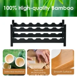 Tangkula 2-Tier Bamboo Drinks Rack 12 Bottles Display Storage Shelf Holder Kitchen Coffee -Tangkula Shop GUEST ba5cafdb b2cf 4d49 8e2c f7f173f13c23