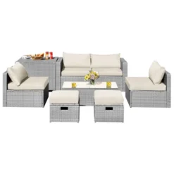 Tangkula 8 Pieces All-Weather PE Rattan Patio Furniture Set Outdoor Space-Saving Sectional Sofa Set With Storage Box -Tangkula Shop GUEST ba7b0ad9 618b 4f6e b1c5 d36368a25bca