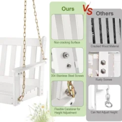 Tangkula 54" HDPE Outdoor Porch Swing with Cup Holder & Chains 16 Tangkula 54" HDPE Outdoor Porch Swing with Cup Holder & Chains -Tangkula Shop GUEST ba91fdde 8591 4bf0 8026 f191ce5f0c3f