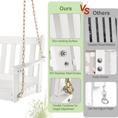 Tangkula 54" HDPE Outdoor Porch Swing with Cup Holder & Chains 7 Tangkula 54" HDPE Outdoor Porch Swing with Cup Holder & Chains - Image 7