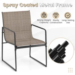 Tangkula Patio Chairs Set of 2 or 4, Ergonomic Outdoor Dining Chairs with Metal Frame -Tangkula Shop GUEST bad14cff 6ba1 4837 a71c e0c9db0f4e3a