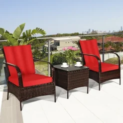 Tangkula 3PCS Patio Rattan Conversation Set Outdoor Furniture Set W/ Table Cushions 11 Tangkula 3PCS Patio Rattan Conversation Set Outdoor Furniture Set W/ Table Cushions -Tangkula Shop GUEST bb597c45 ca7b 41e9 b226 8f75d30814c9