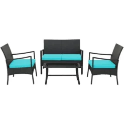 Tangkula 4PCS Patio Rattan PE Wicker Furniture Conversation Set W/ Sofa Chair & Table 17 Tangkula 4PCS Patio Rattan PE Wicker Furniture Conversation Set W/ Sofa Chair & Table -Tangkula Shop GUEST bb62f2a7 e05f 4da7 bd8b 52504299c7e2