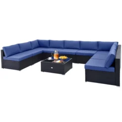 Tangkula 10PCS Rattan Furniture Set Outdoor Wicker Sofa Table Cushioned Seat Patio -Tangkula Shop GUEST bb6f3990 9b64 4afa 93c5 cc4997093669