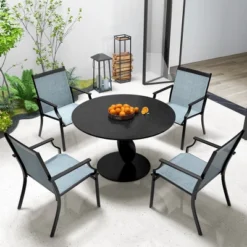 Tangkula Set of 2 Patio Dining Chairs - Breathable Outdoor Armchairs with Sturdy Metal Frame 11 Tangkula Set of 2 Patio Dining Chairs - Breathable Outdoor Armchairs with Sturdy Metal Frame -Tangkula Shop GUEST bbb2aa92 29c7 4011 85ff 14de13661c31