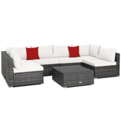 Tangkula 7PCS Patio Rattan Sectional Sofa Set Outdoor Furniture Set W/ Cushions -Tangkula Shop GUEST bbe612a3 63ec 4847 996a fb1d798ef4f9