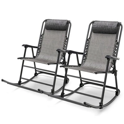 Tangkula 2-Piece Patio Folding Rocking Chair Set - Portable Outdoor Lounge Rocker 12 Tangkula 2-Piece Patio Folding Rocking Chair Set - Portable Outdoor Lounge Rocker - Image 12