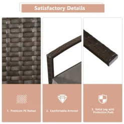 Tangkula 4 PCS Rattan Wicker Furniture Set Loveseat Sofa Cushioned Patio Outdoor Brown 11 Tangkula 4 PCS Rattan Wicker Furniture Set Loveseat Sofa Cushioned Patio Outdoor Brown -Tangkula Shop GUEST bc6bbf1b 46ee 4b89 9a39 772e72214aaa