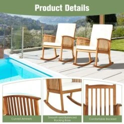Tangkula Acacia Wood Patio Rocking Chair with Comfortable Seat & Back Cushions 13 Tangkula Acacia Wood Patio Rocking Chair with Comfortable Seat & Back Cushions -Tangkula Shop GUEST bc6e63f7 7eed 401f 97c1 b757faa1f61d