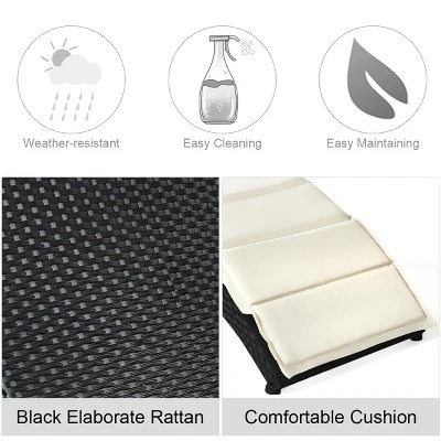 Tangkula 2PCS Foldable Rattan Wicker Chaise Lounge Chair W/ Cushion Patio Outdoor 7 Tangkula 2PCS Foldable Rattan Wicker Chaise Lounge Chair W/ Cushion Patio Outdoor - Image 7