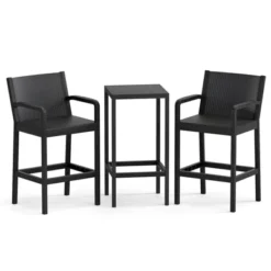 Tangkula 3 Piece Patio Bar Set Bistro Table & Chairs W/ Heavy-Duty Metal Frame -Tangkula Shop GUEST bcb41695 d4f9 43ef 8a80 0d5e1d889616