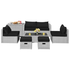 Tangkula 8 Pieces All-Weather PE Rattan Patio Furniture Set Outdoor Space-Saving Sectional Sofa Set With Storage Box -Tangkula Shop GUEST bcde80e6 841a 4702 9586 4941ce115bff