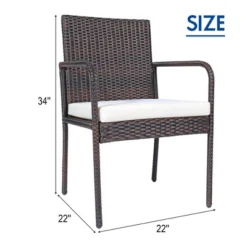 Tangkula 4-Piece Outdoor Rattan Wicker Dining Chairs with Soft Padded Cushions -Tangkula Shop GUEST bd0b0929 2763 426e 9152 f35c5d69d9ba