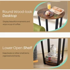 Tangkula 2-Tier Industrial Round End Table Metal Sofa Side Table W/ Storage Shelf 17 Tangkula 2-Tier Industrial Round End Table Metal Sofa Side Table W/ Storage Shelf -Tangkula Shop GUEST bd1517da 4825 4845 a859 6bc4c5d9cb93