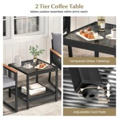 Tangkula 3 PCS Patio Furniture Set PE Rattan Wicker Chairs W/ 2 Tier Coffee Table Soft Back 12 Tangkula 3 PCS Patio Furniture Set PE Rattan Wicker Chairs W/ 2 Tier Coffee Table Soft Back -Tangkula Shop GUEST bd1673e5 7c1a 41a9 a86b 3a526699f908