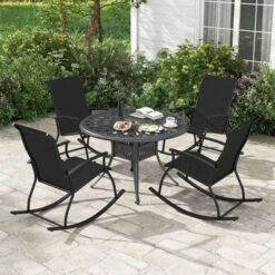 Tangkula Set Of 2 Outdoor Rocking Chair Patio Rocker W/ Breathable Fabric Black 11 Tangkula Set Of 2 Outdoor Rocking Chair Patio Rocker W/ Breathable Fabric Black -Tangkula Shop GUEST bd23ea06 8a83 4c0c b19d 44e627cce6f7