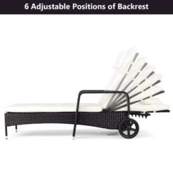Tangkula Adjustable Wicker Patio Lounge Outdoor Rattan Cushioned Recliner -Tangkula Shop GUEST bdb74d9a fed4 4c73 9788 f7166bfec96a