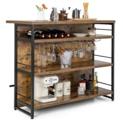 Tangkula Industrial Kitchen Island Bar Table 4-Tier Storage Shelf Drinks Rack Glass Holders 15 Tangkula Industrial Kitchen Island Bar Table 4-Tier Storage Shelf Drinks Rack Glass Holders -Tangkula Shop GUEST bdd636e4 2ace 4279 a134 3a7468fe7663