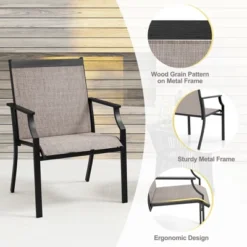 Tangkula Set of 4 Patio Dining Chairs with Ergonomic Curved Backrest -Tangkula Shop GUEST bdea891b 2e83 4f4b ab51 3ec298b56b09