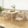 Tangkula Folding Dining Chairs Set Of 4 Wooden Table Chairs W/ Padded Seat Modern Grey & Natural