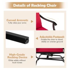 Tangkula 3-Piece Patio Rocking Bistro Set - Outdoor Conversation Set with Red Cushions 12 Tangkula 3-Piece Patio Rocking Bistro Set - Outdoor Conversation Set with Red Cushions -Tangkula Shop GUEST be6b386e 8c15 47a3 bd4e 6778effef94b