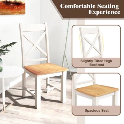 Tangkula Modern Wooden Dining Chairs Set Of 4 W/ High Back Rubber Wood Frame Armless 6 Tangkula Modern Wooden Dining Chairs Set Of 4 W/ High Back Rubber Wood Frame Armless - Image 6