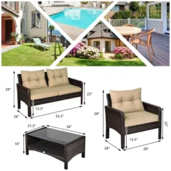 Tangkula 4-Piece Rattan Wicker Patio Furniture Set with Loveseat and Storage Coffee Table 7 Tangkula 4-Piece Rattan Wicker Patio Furniture Set with Loveseat and Storage Coffee Table -Tangkula Shop GUEST be83f15d 8582 48db aa07 3ff7cfdfb9bb