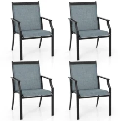 Tangkula Set of 4 Outdoor Patio Dining Chairs with Comfortable Armrests -Tangkula Shop GUEST bee6b207 d48c 4f2e a95a d675475e642f