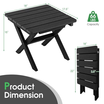 Tangkula 2 Pieces Folding Adirondack Side Table Poolside Garden Patio Black 8 Tangkula 2 Pieces Folding Adirondack Side Table Poolside Garden Patio Black - Image 8