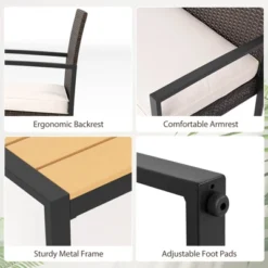 Tangkula Set Of 4 PE Rattan Patio Conversation Set Outdoor Porch Chairs Loveseat With Coffee Table And Soft Cushions Metal Frame -Tangkula Shop GUEST bfcf4851 432a 4d4d 9856 a0431494293d 1