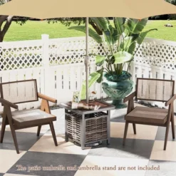 Tangkula 21.5" PE Rattan Outdoor Side Table with Resin Tabletop & Umbrella Hole 12 Tangkula 21.5" PE Rattan Outdoor Side Table with Resin Tabletop & Umbrella Hole -Tangkula Shop GUEST bffcc9fb ebde 43f2 9cab ba3212a0b426