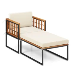 Tangkula 2pcs Outdoor Chaise Lounge Chair Acacia Wood Heavy Duty 1200 Lbs Weight Capacity -Tangkula Shop GUEST c0219485 1751 4dbd a33b 8f6e9de1e507