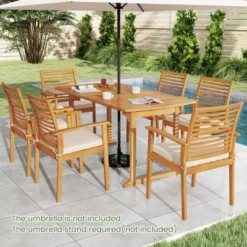 Tangkula Outdoor Wooden Dining Table For 4-6 71" Acacia Wood Table 11 Tangkula Outdoor Wooden Dining Table For 4-6 71" Acacia Wood Table -Tangkula Shop GUEST c06474c9 1057 4355 b0e8 2e77932c5919