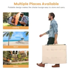 Tangkula 4-Level Oversize Folding Chaise Lounge with Removable Cushion -Tangkula Shop GUEST c0e64a6b ede8 4910 b4f2 b0db64ad7a5f