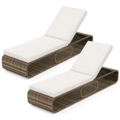 Tangkula Set Of 2 Outdoor Chaise Lounge Chair 7-Position PE Wicker Patio Reclining Sun Lounger With Adjustable Backrest Pool Sunbathing Recliner 7 Tangkula Set Of 2 Outdoor Chaise Lounge Chair 7-Position PE Wicker Patio Reclining Sun Lounger With Adjustable Backrest Pool Sunbathing Recliner -Tangkula Shop GUEST c10851e0 773a 4d8b 91f0 80db7e503237