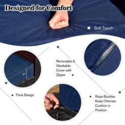 Tangkula 9PCS Furniture Set W/ 32" Fire Pit Table 50,000 BTU Square Propane Fire Pit Patio Navy -Tangkula Shop GUEST c11ff663 9e50 4643 9356 0b688014544a