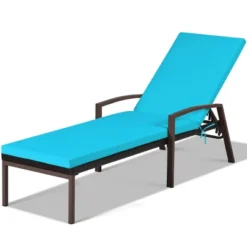Tangkula 2PCS Patio Rattan Wicker Lounge Chair Back Adjustable Recliner Chaise W/Turquoise Cushion 12 Tangkula 2PCS Patio Rattan Wicker Lounge Chair Back Adjustable Recliner Chaise W/Turquoise Cushion -Tangkula Shop GUEST c12d831c 1ca4 4679 a842 6bada8feae8a