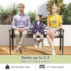 Tangkula 50-Inch Metal Patio Garden Bench, Heavy-Duty Outdoor Loveseat 11 Tangkula 50-Inch Metal Patio Garden Bench, Heavy-Duty Outdoor Loveseat -Tangkula Shop GUEST c14278ac 1d27 4510 ab9a 97b9f0ea9a70